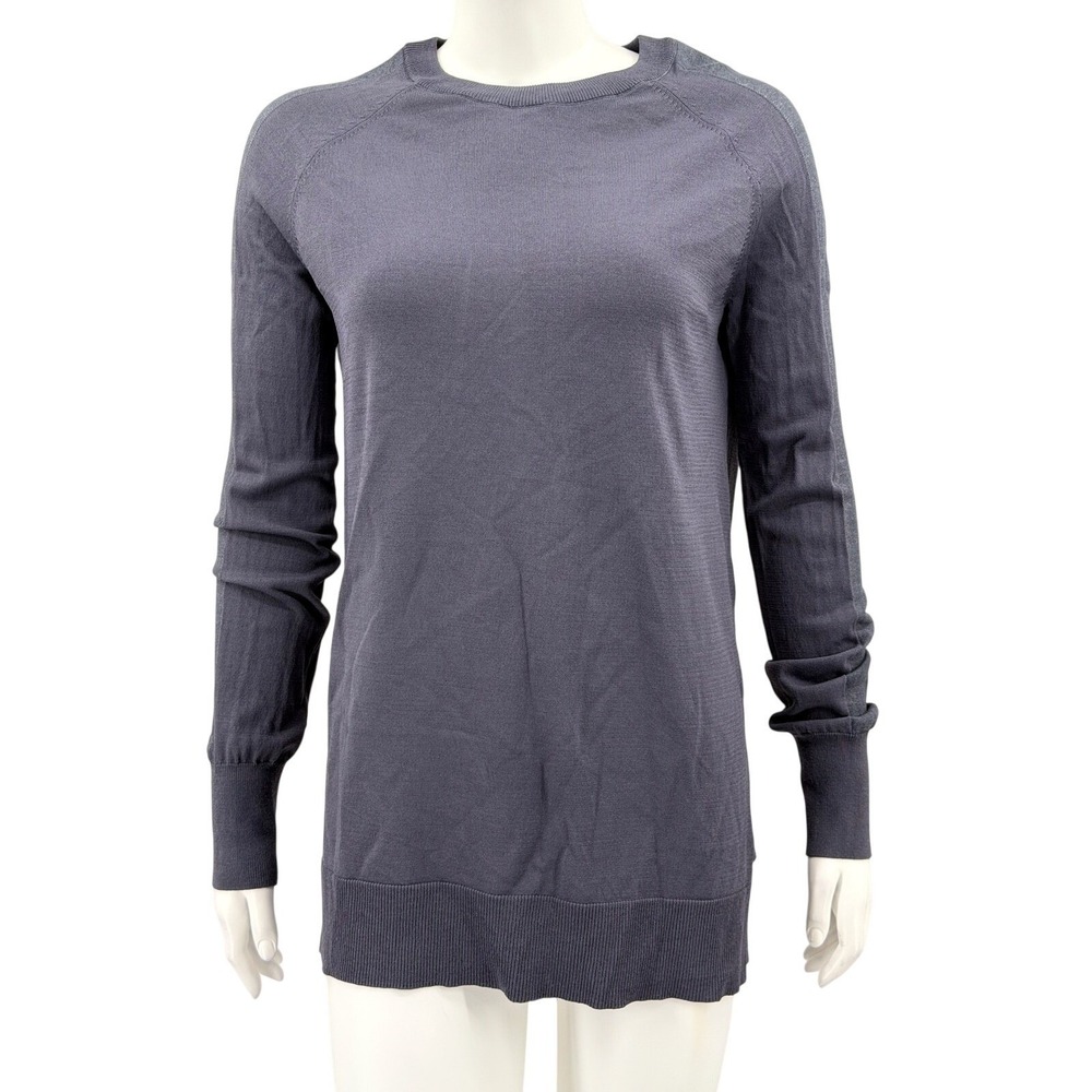 Sweaty Betty Sweater Womens XS Blue Sheer Panel Back Knit Pullover Athleisure